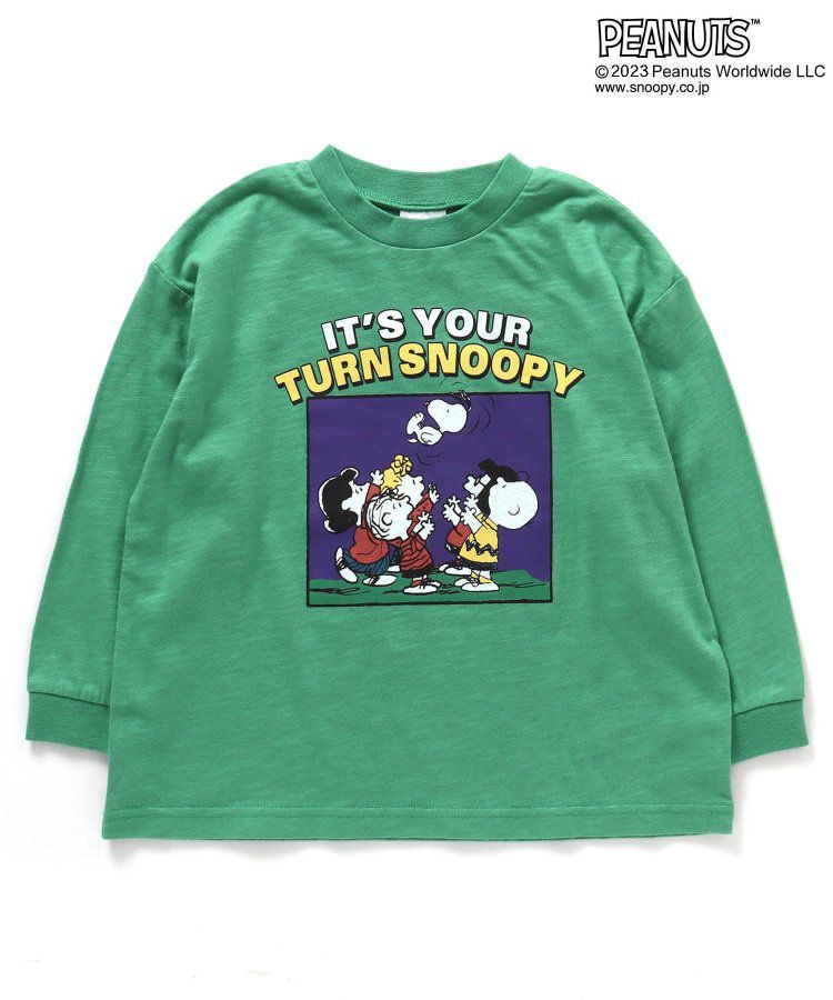 日本 BREEZE - SNOOPY聯名 前後漫畫印花長袖上衣-炭黑