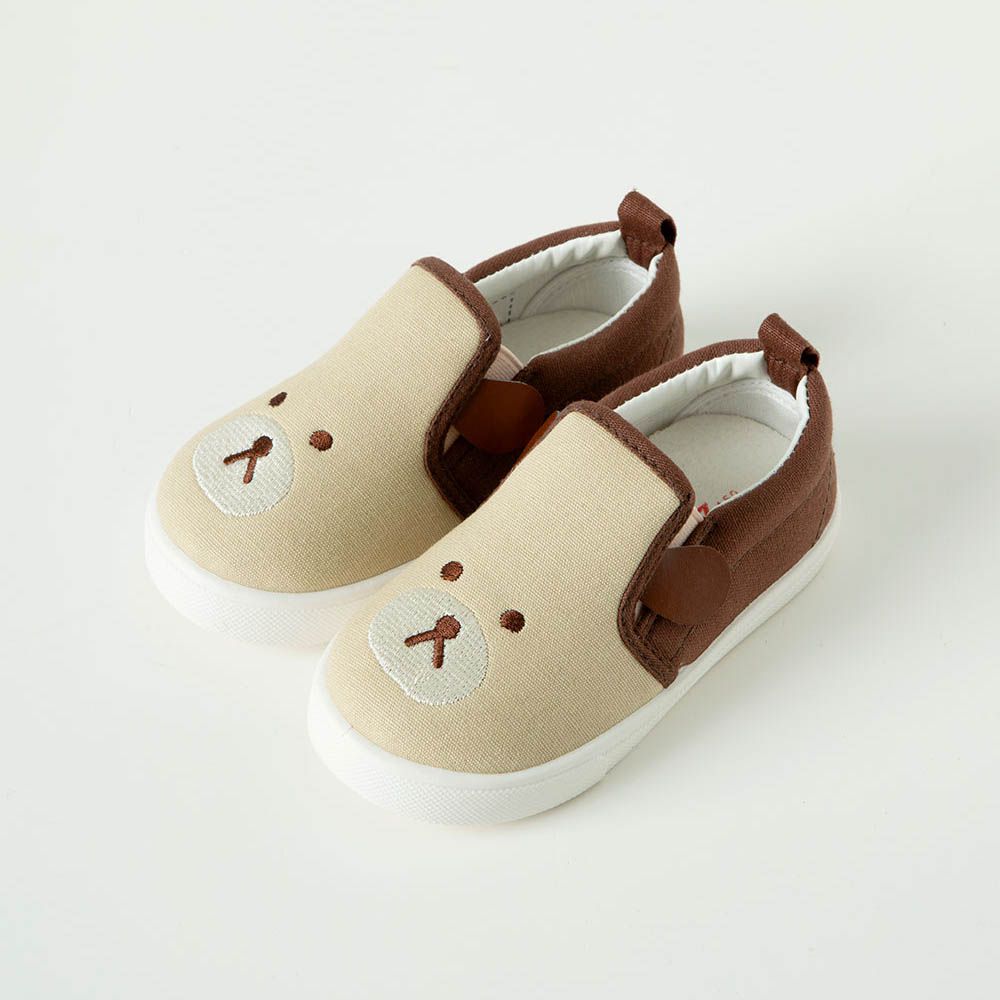 好穿軟底懶人休閒鞋/室內鞋-熊熊-杏X咖啡