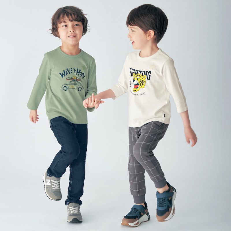 日本千趣會 - GITA 純棉印花長袖上衣-星星-棕灰