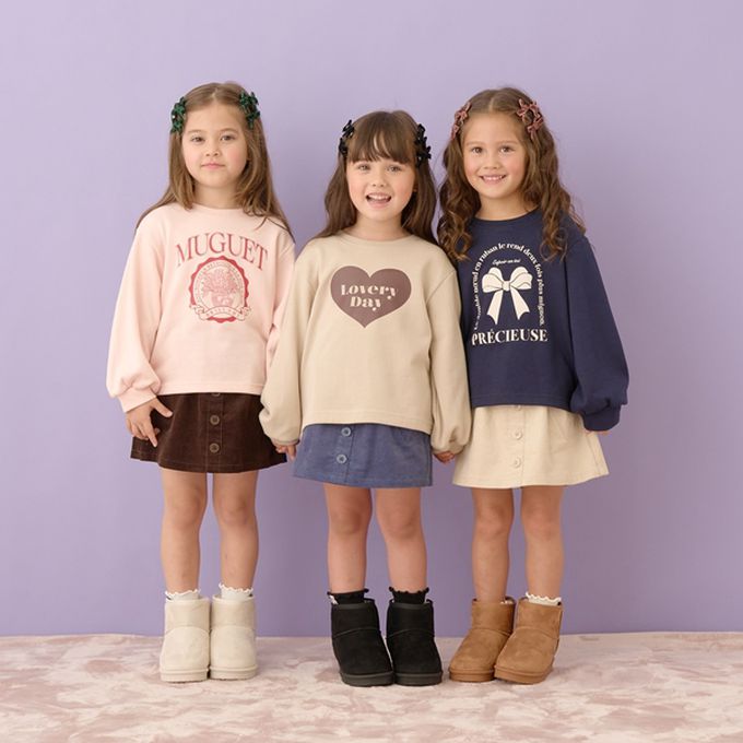 日本 Lycee mine - 百搭印花休閒長袖上衣-Lovely Day-杏