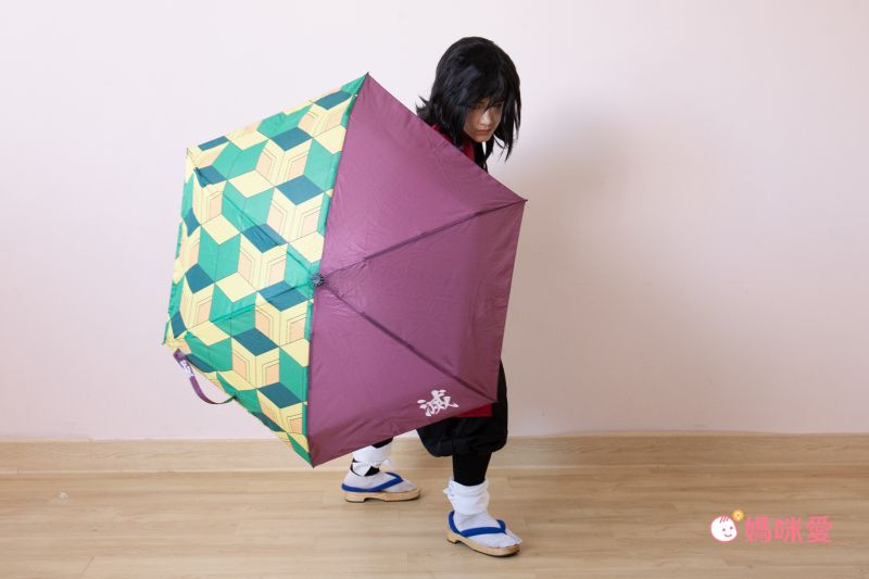 日本代購 - 鬼滅之刃 輕量迷你折疊傘-富岡義勇 (長17cm)