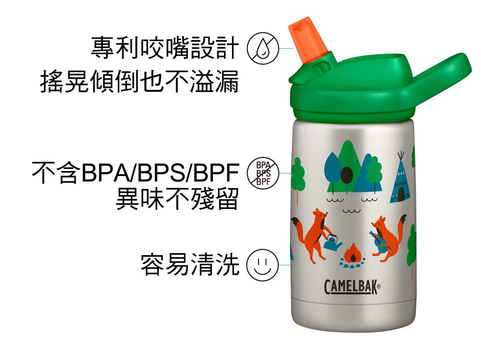 CamelBak - EDDY+ 兒童吸管雙層不鏽鋼保溫瓶-夢幻獨角獸-350ml