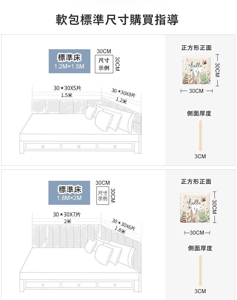 Vanibaby - 自黏式PU防撞壁貼-3片組_超厚3cm 防撞 防水 防霉 (太空探險系列)-淺色款隨機3入