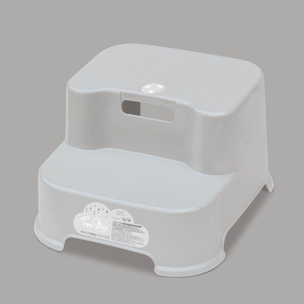 兩段階梯腳踏台-灰色-日本製