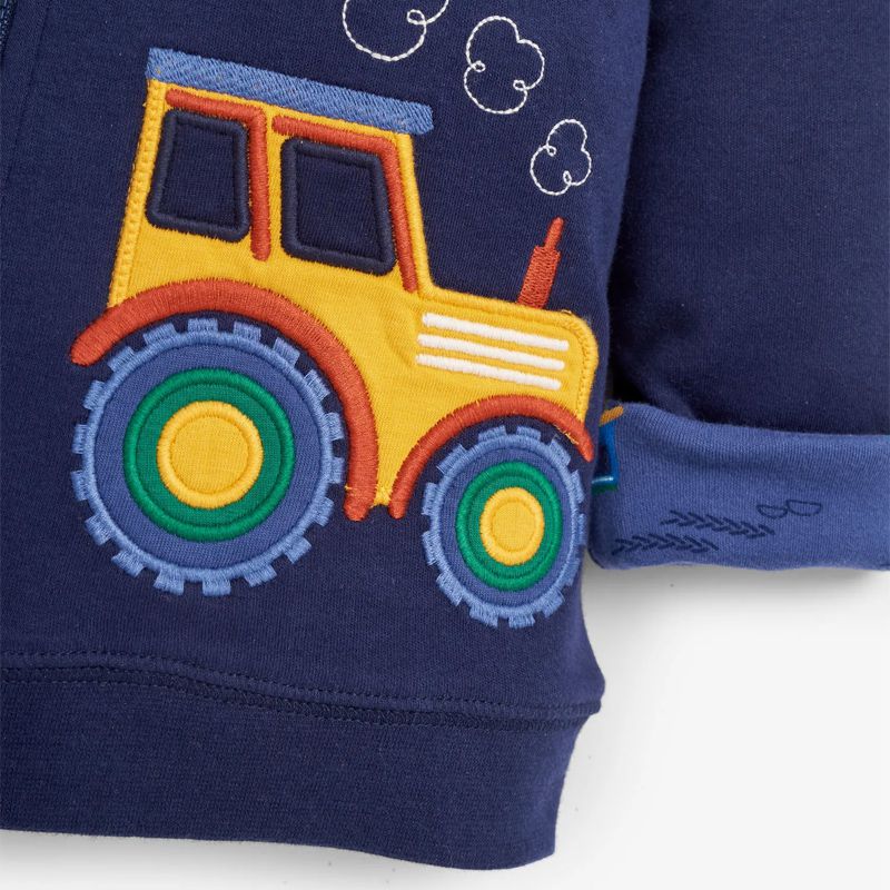 英國 JoJo Maman BeBe - 雙面穿100%純棉保暖連帽外套-拖拉機