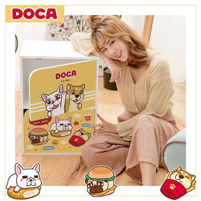 收納王妃 - 豆卡頻道 豆卡快樂速食餐 雙層收納櫃 二層二門櫃雙層櫃 收納櫃 木櫃