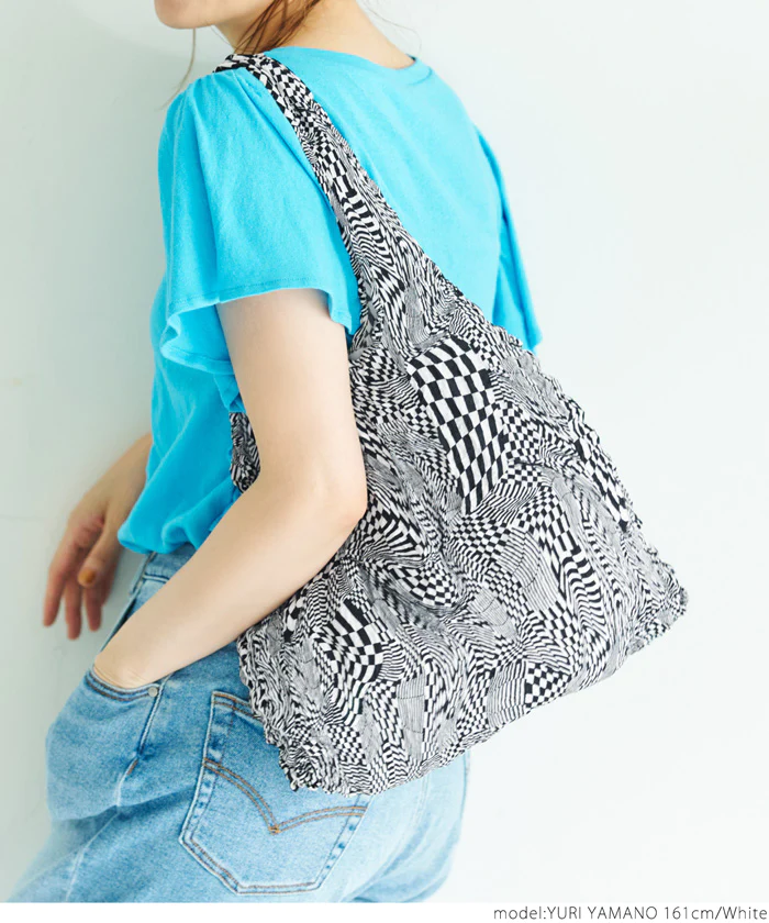 日本 COCA - 泡泡皺褶伸縮容量環保袋-手提/肩背款-暗夜海洋