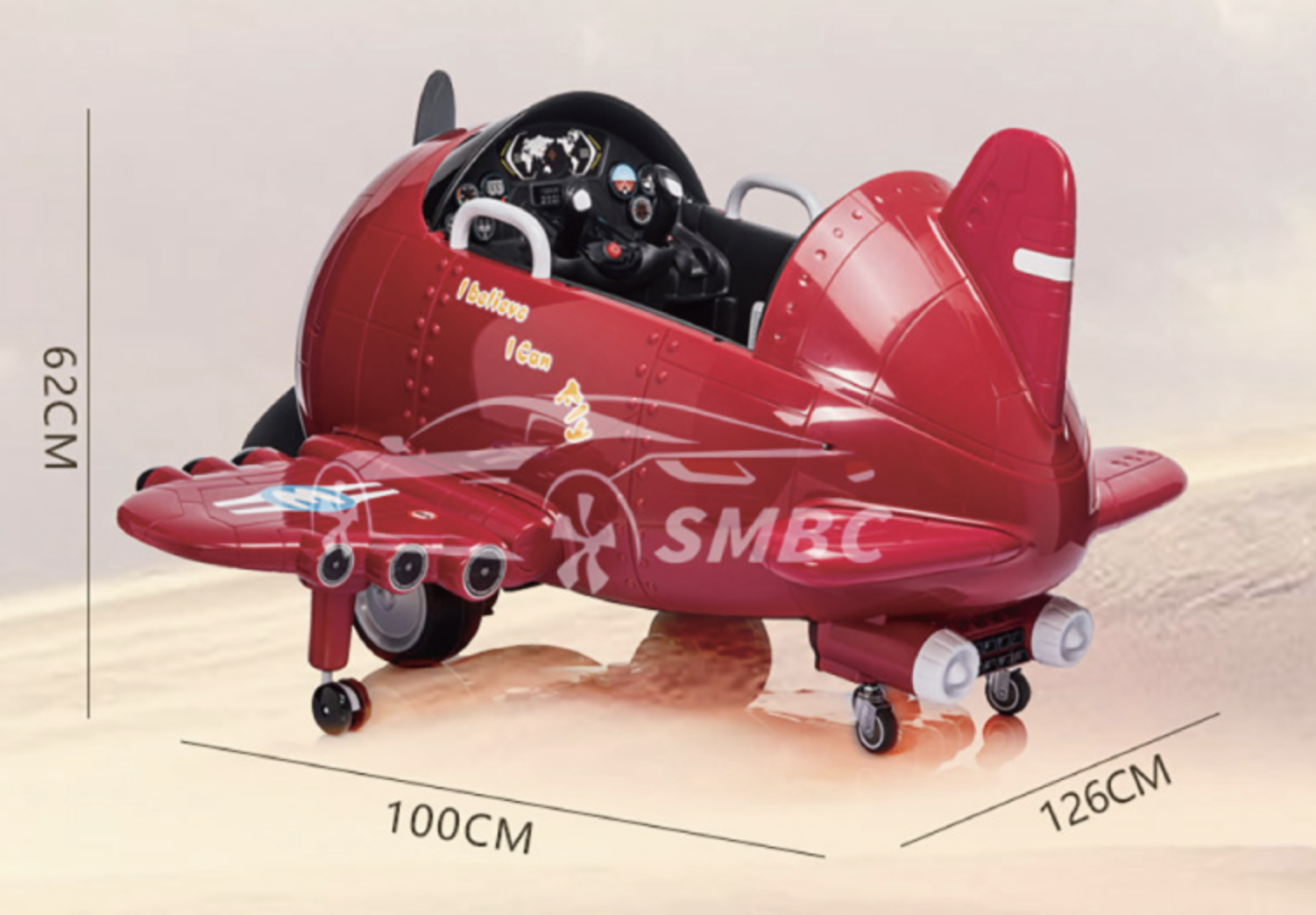 i-Smart - 小鋼砲戰鬥機 雙驅兒童電動車-藍色