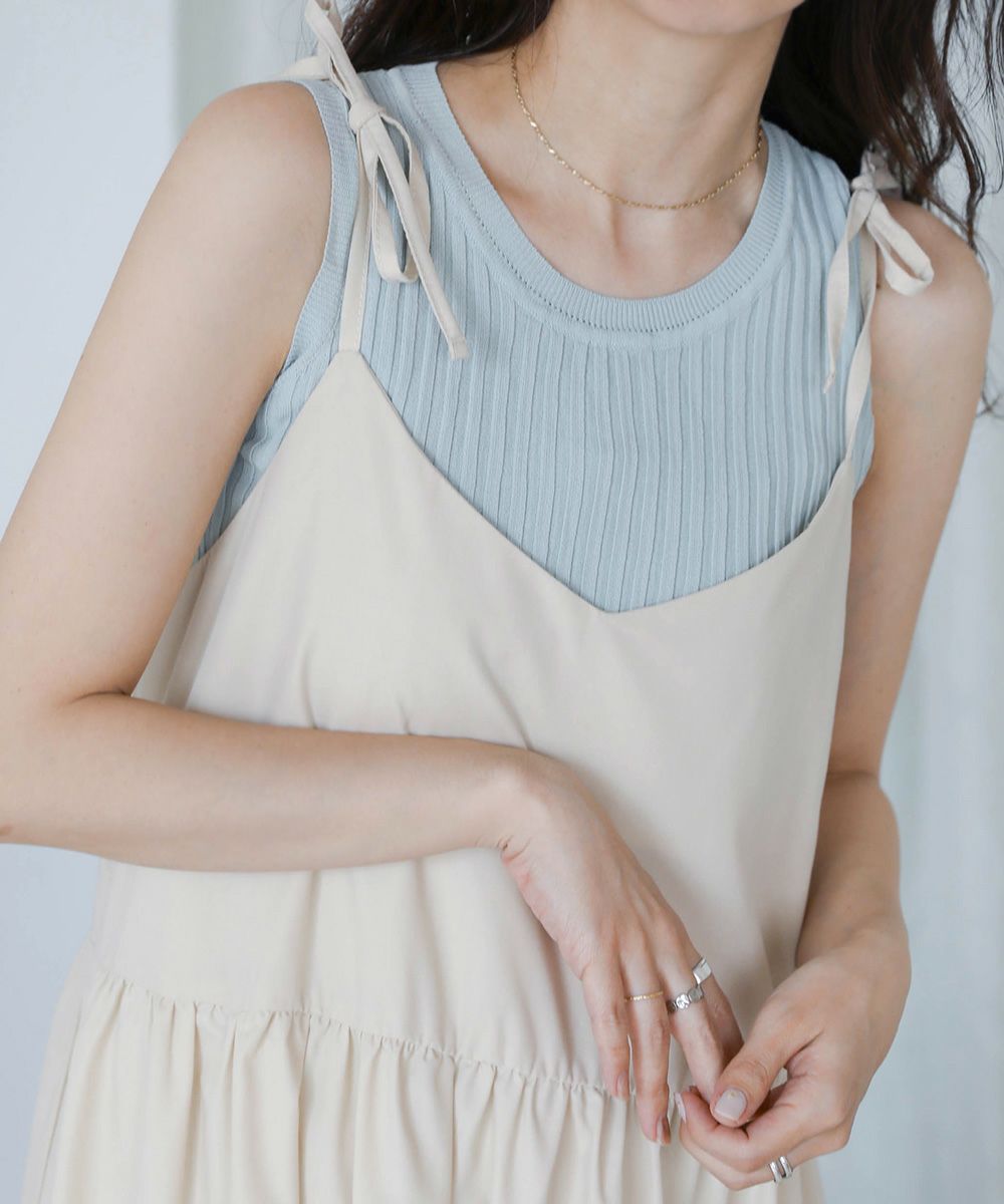 日本 Bou Jeloud - 可愛綁帶層次吊帶裙/洋裝-淺粉