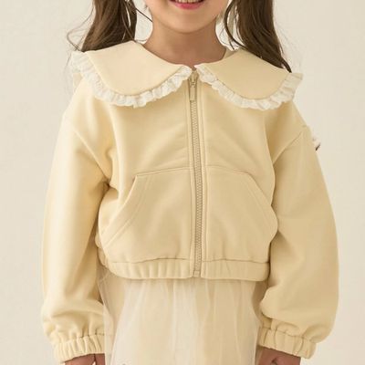 日本 Lycee mine - 可愛水手領荷葉邊外套-黃