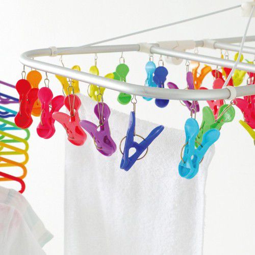 日本代購 - 熱銷定番 SUNNY系列彩虹可折疊衣架-20小夾組 (38×35×33cm)