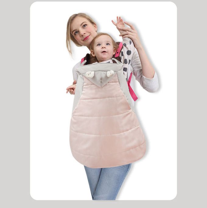 JoyNa - 嬰兒背帶保暖披風-藍色