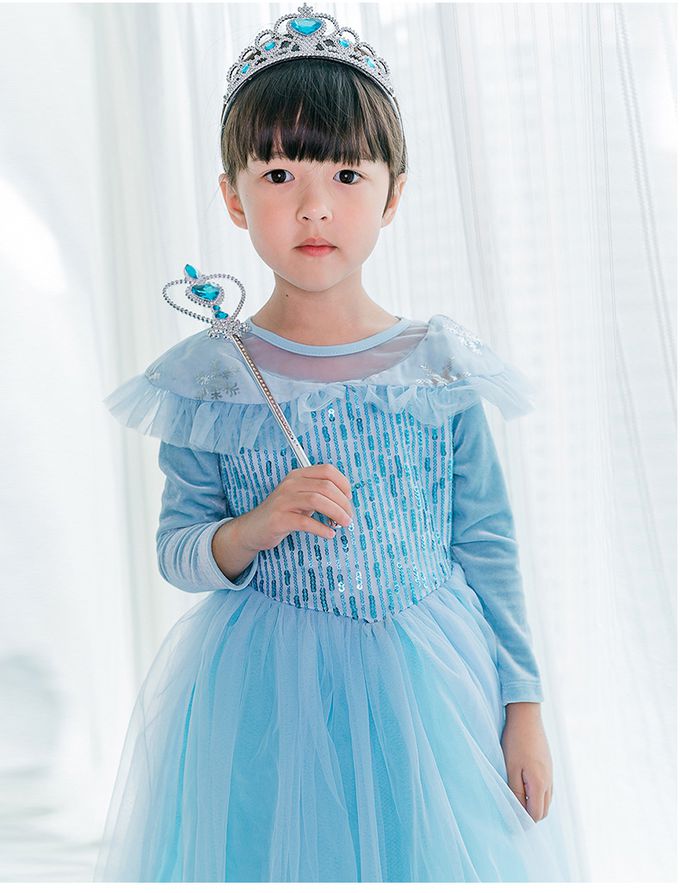 冰雪女王網紗洋裝-長袖