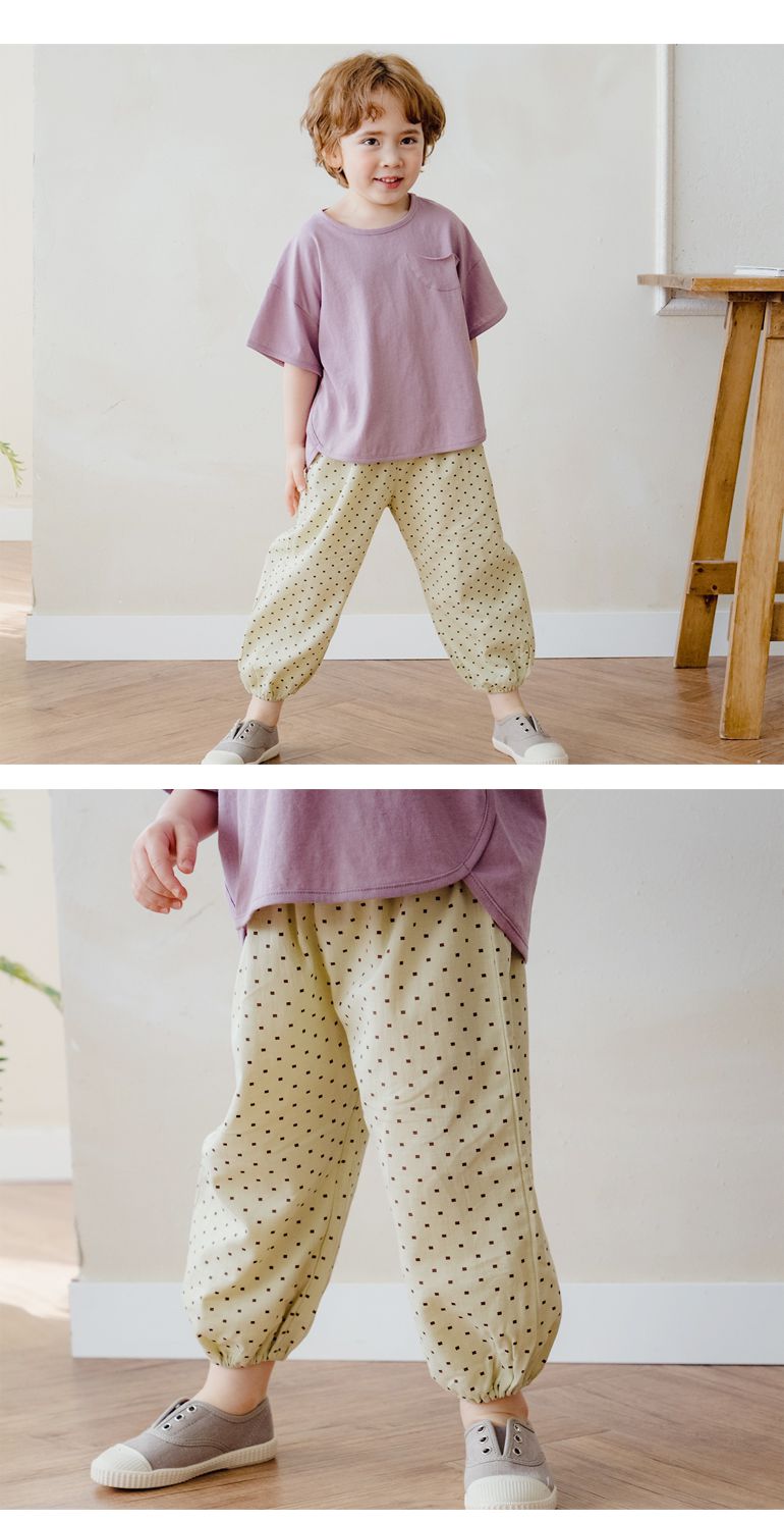 韓國 Bebezoo - 透氣純棉縮褲管防蚊褲-橄欖綠