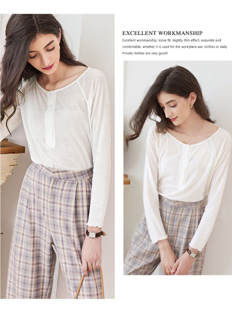 慵懶基礎長袖上衣-白色