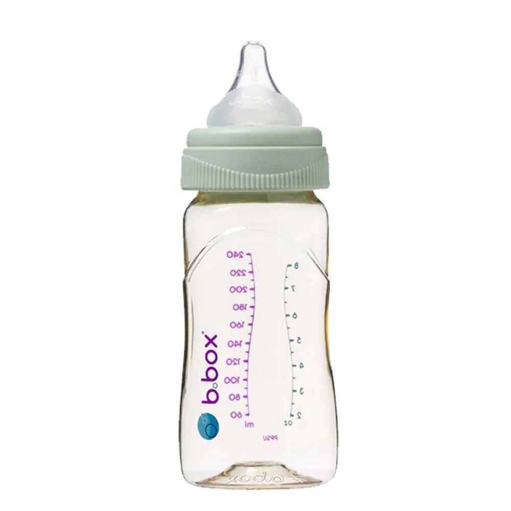 澳洲 b.box - PPSU嬰兒寬口圓孔奶瓶-馬卡龍綠-240ml