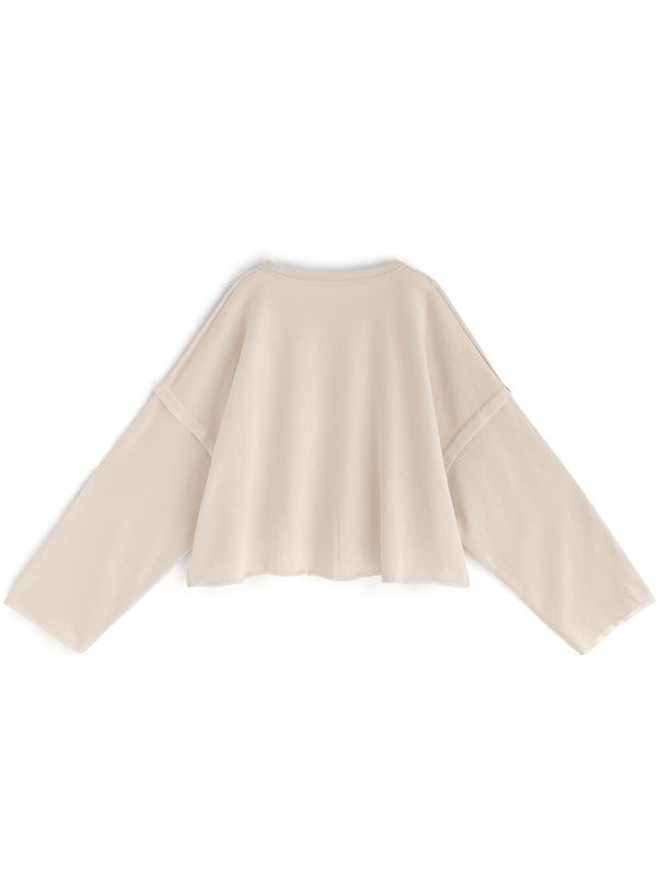 日本 GRL - 露肩開衩短版薄長袖上衣-黑 (F)