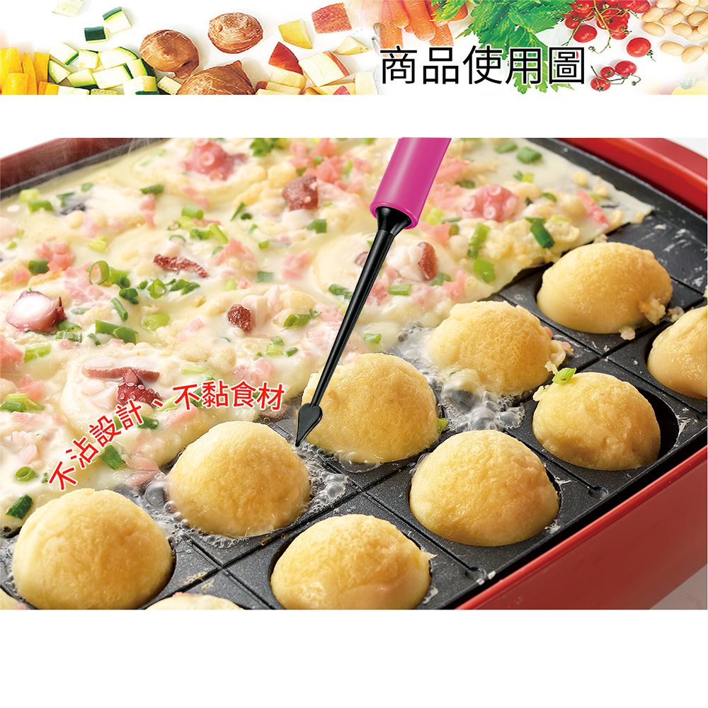 日本下村工業 Shimomura - 耐熱章魚燒叉具-愛心-粉色