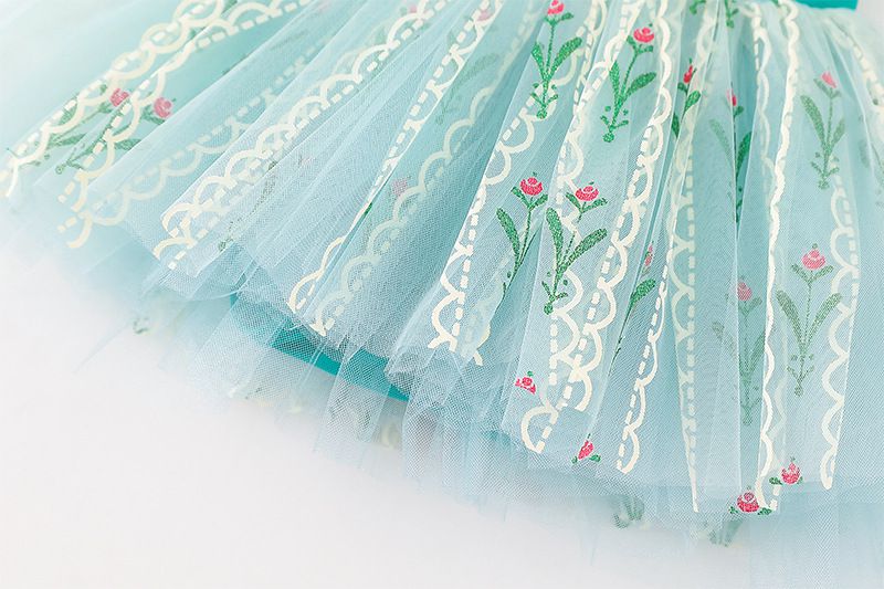 短袖造型公主裙/芭蕾舞裙-卡通人物-安娜-綠色