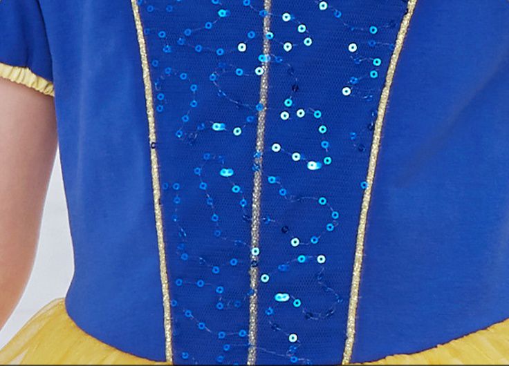 公主系列造型短袖連身裙/萬聖節-卡通人物白雪公主-黃+藍