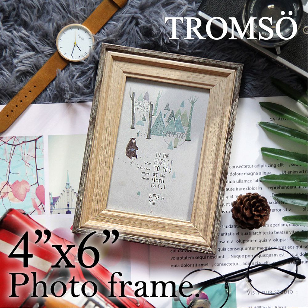 TROMSO - 品味時代貝爾木紋雙色4X6相框  灰