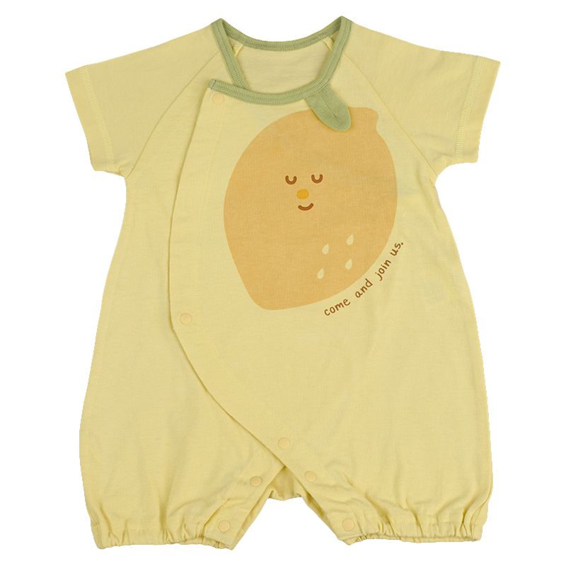 akachan honpo - 短袖兔裝-不露肚款-黃色 (50~60cm)