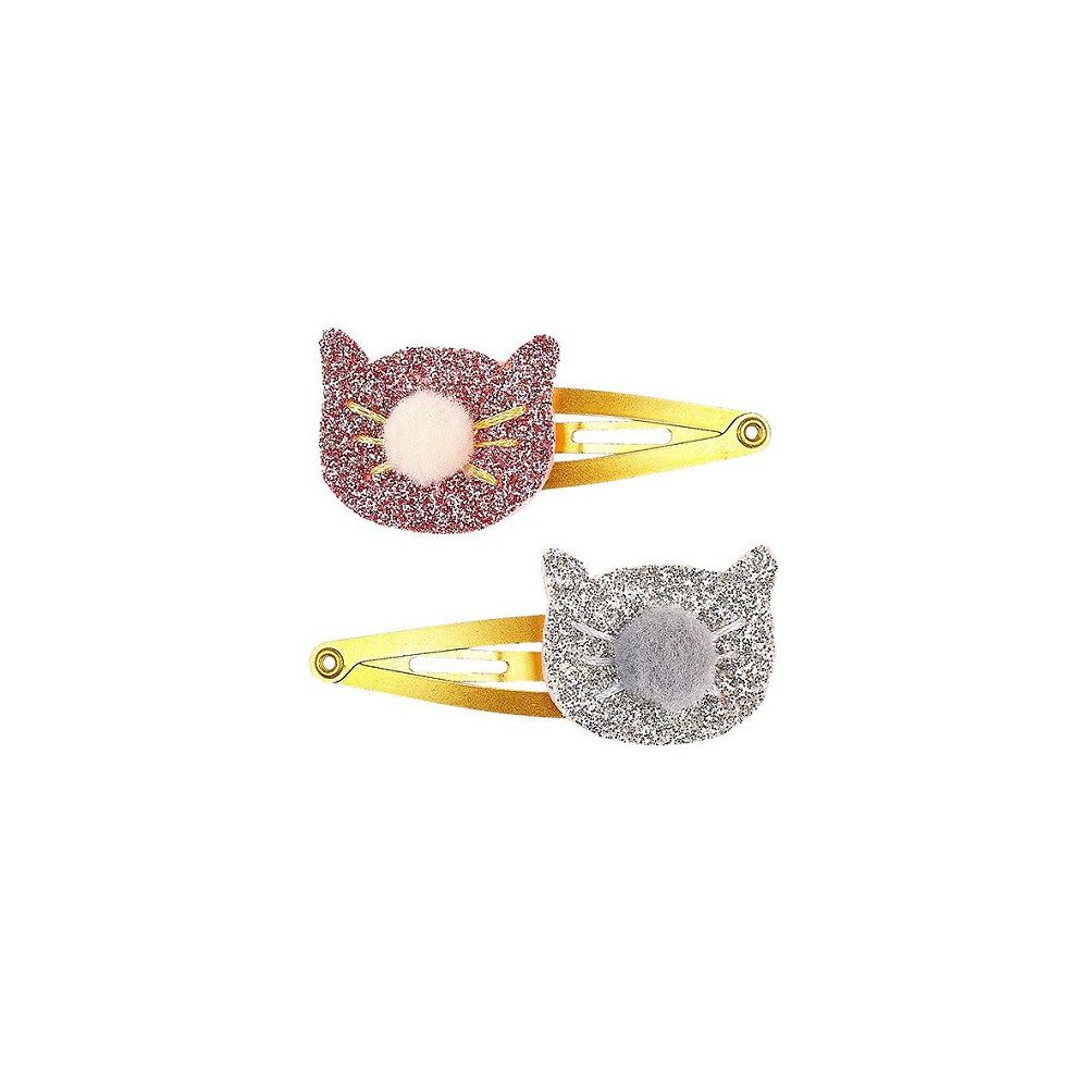 金銀漸層貓貓髮夾2入組