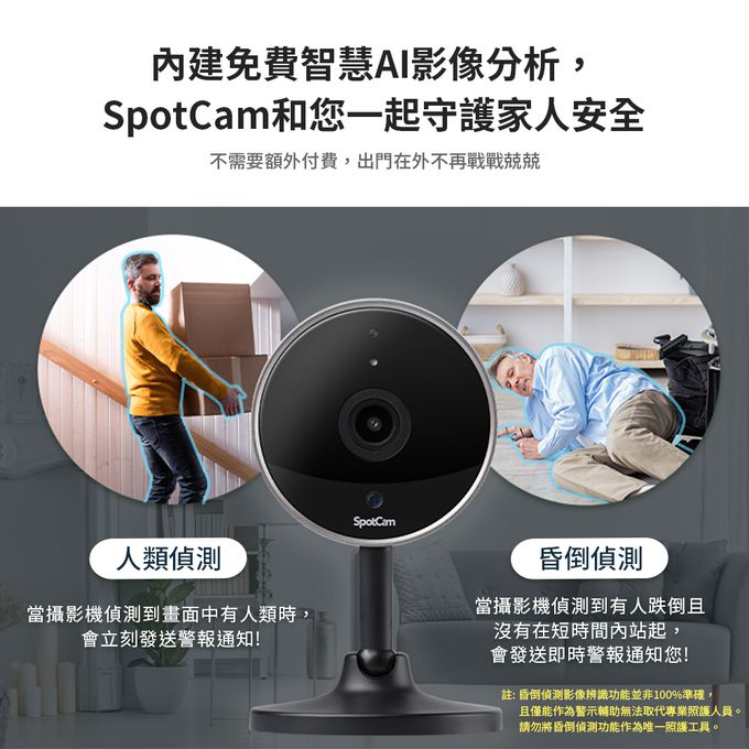 人類偵測、昏倒偵測、即時警報、警報通知、跌倒偵測