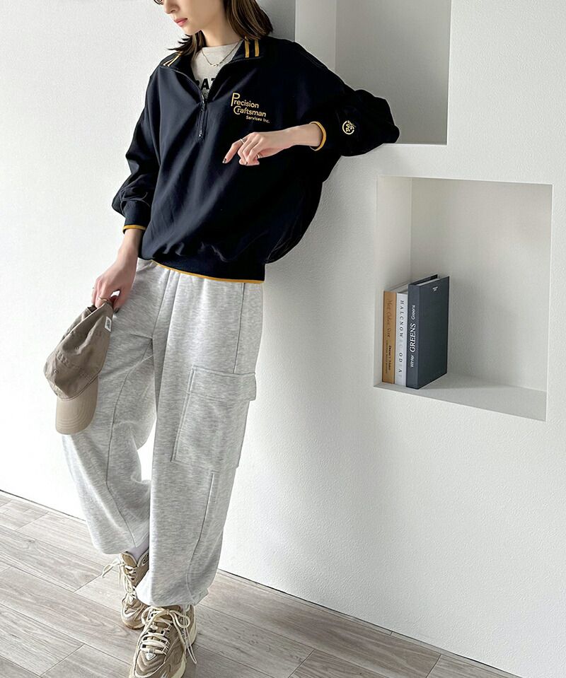 日本 Classical Elf - Java聯名 拉鍊翻領落肩長袖上衣-卡其