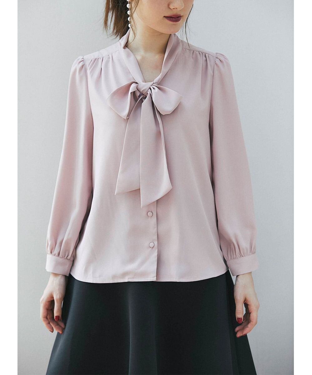 日本 tocco-closet - 蝴蝶紐結細針織上衣-天使白