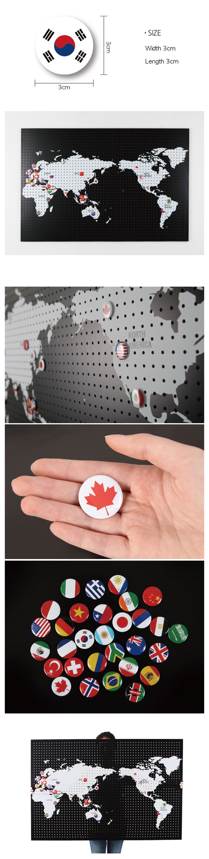 完美主義 Peachy Life - inpegboard洞洞板專用-世界國旗磁鐵(30個一套)