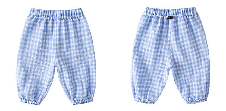 格紋束口長褲-黑+白