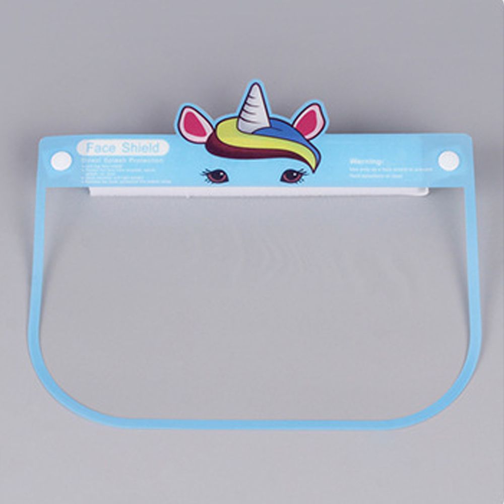 隔離飛沫兒童防護面罩-獨角獸-淺藍色 (約26x18.5cm)