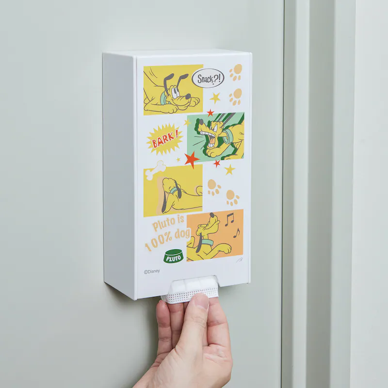 日本千趣會 - 迪士尼 磁吸式口罩收納盒-布魯托-白 (12x22cm)