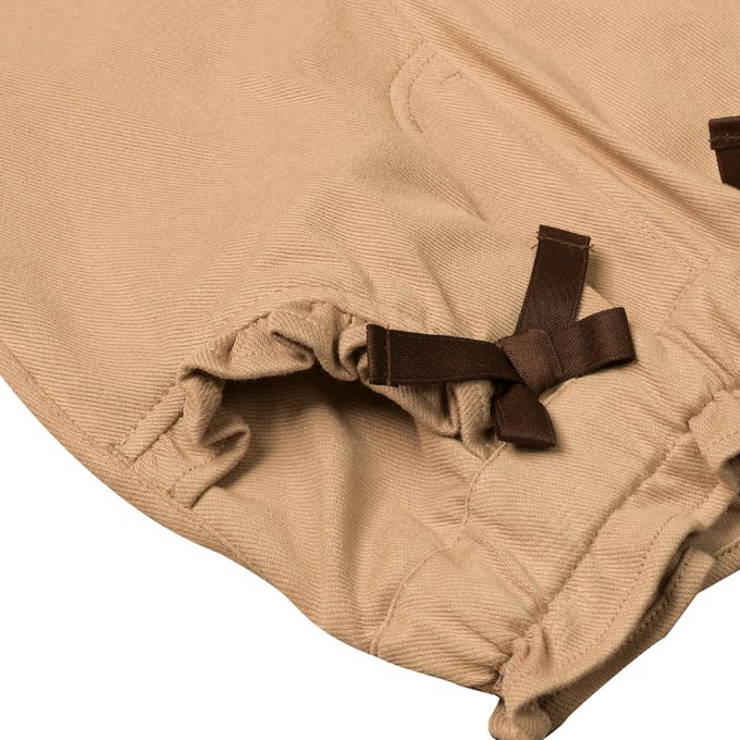 akachan honpo - 10分褲-口袋荷葉邊-淺卡其色