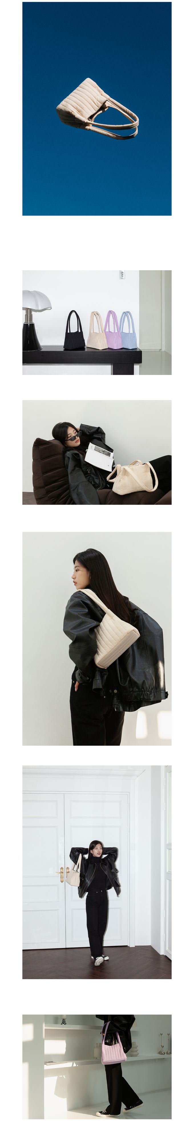 韓國 ithinkso - PUFFY雲朵輕量肩背/手提包-神秘黑 (25X20.5X12CM)