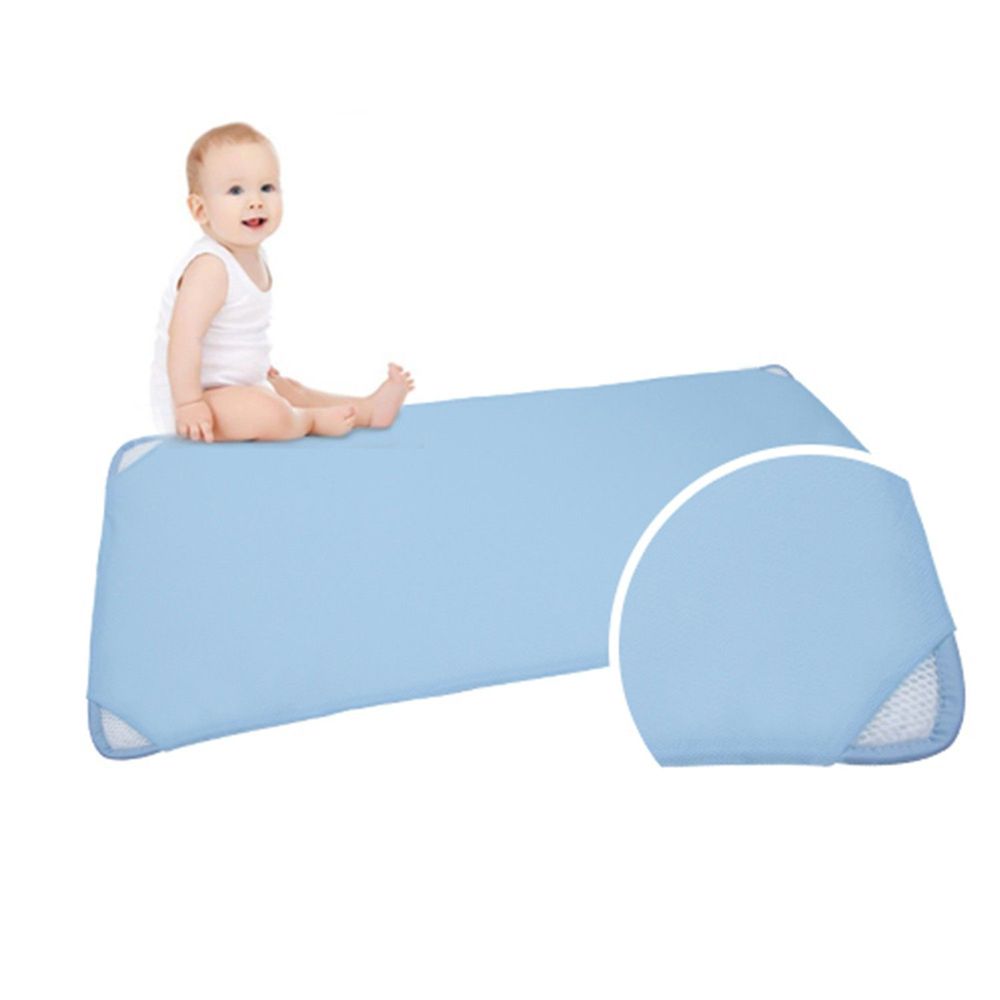 韓國 GIO Pillow - 智慧二合一有機棉超透氣排汗嬰兒床墊-藍色 (L號)