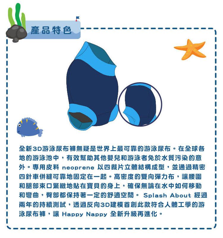Splash About 潑寶 - 3D加強版 游泳尿布褲-海底大冒險