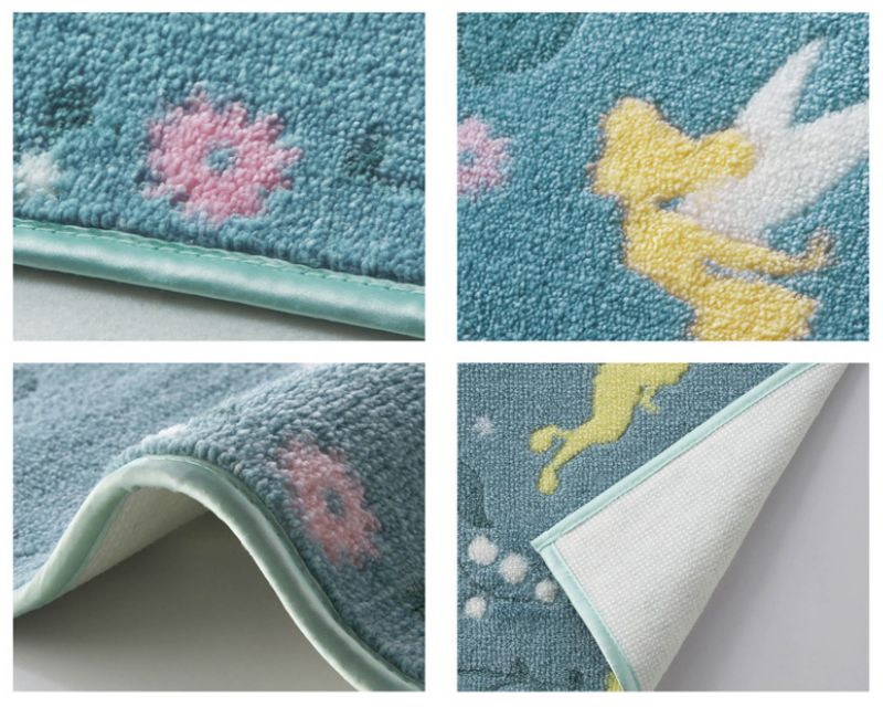 日本千趣會 - mini labo 去泥污腳踏墊-法蘭西花朵-藍綠