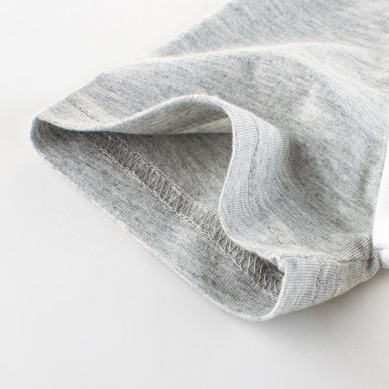 純棉短T-太空熊熊-灰+白