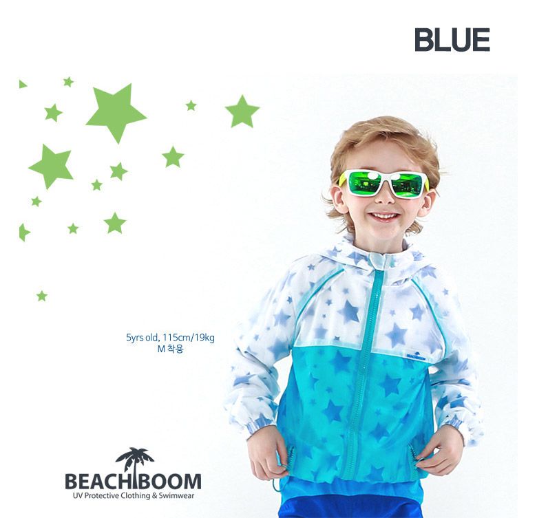 韓國 Beach Boom - 防水透氣兒童夾克-簡約白
