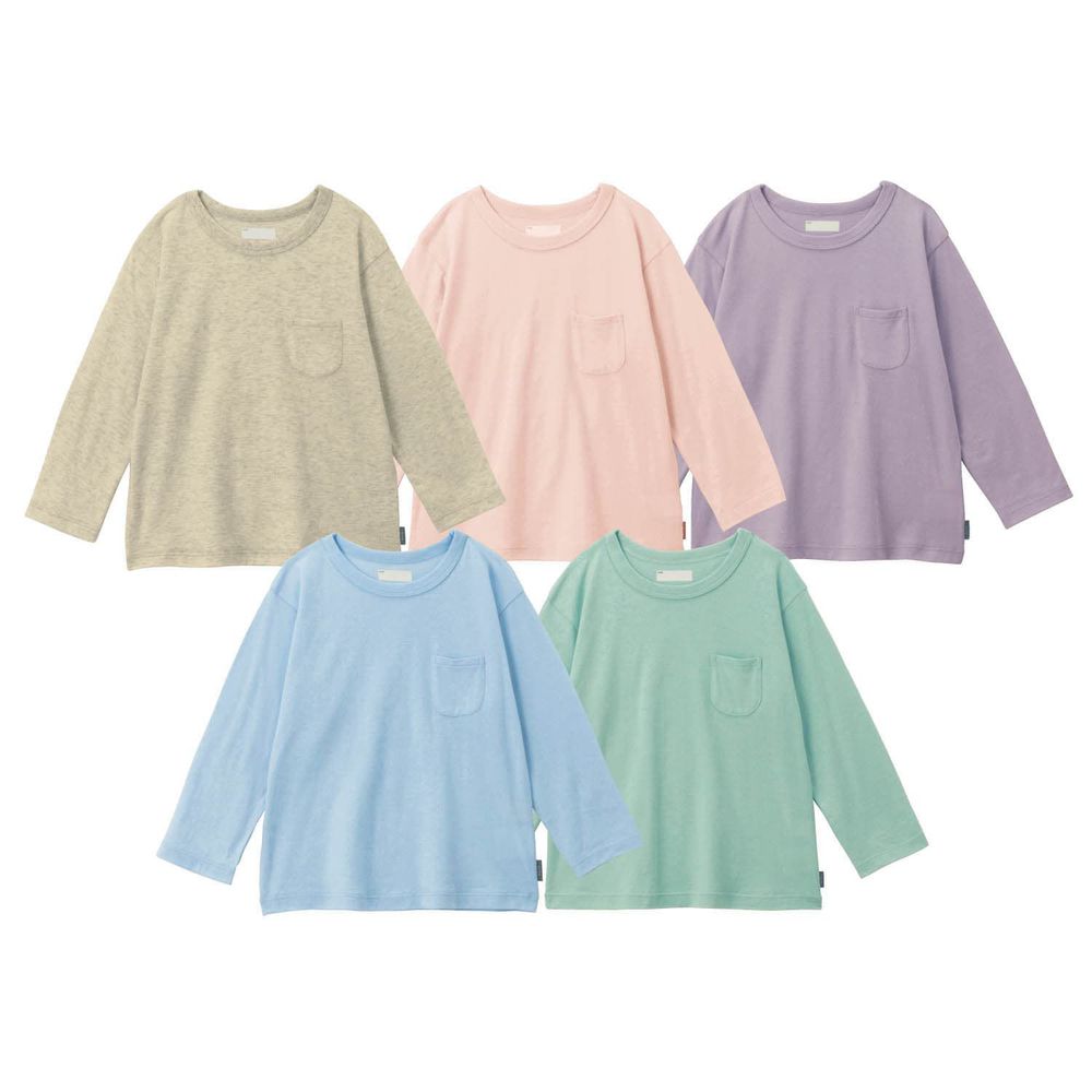 日本千趣會 - GITA 超值百搭上衣五件組(長袖)-粉紫水藍米系
