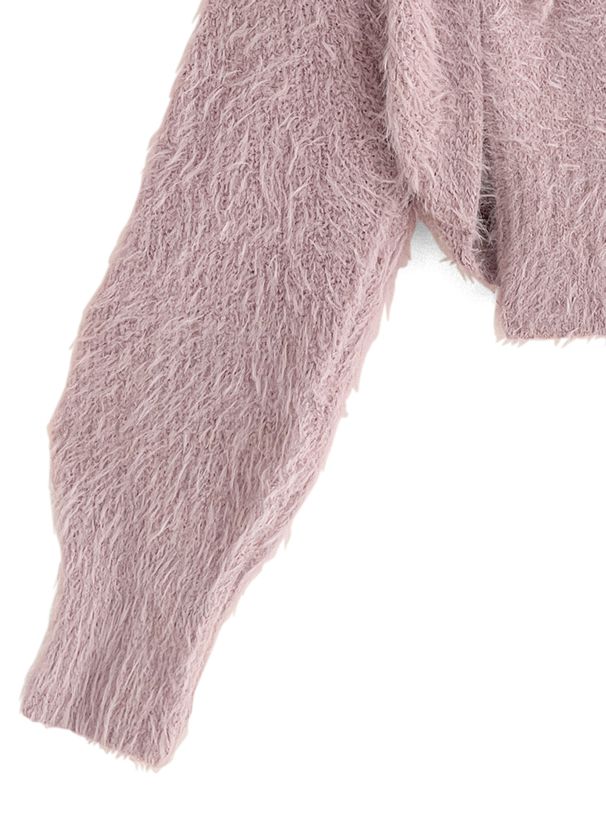 日本 GRL - 時尚毛絨綁帶背心x針織小外套兩件組-時尚黑 (F)