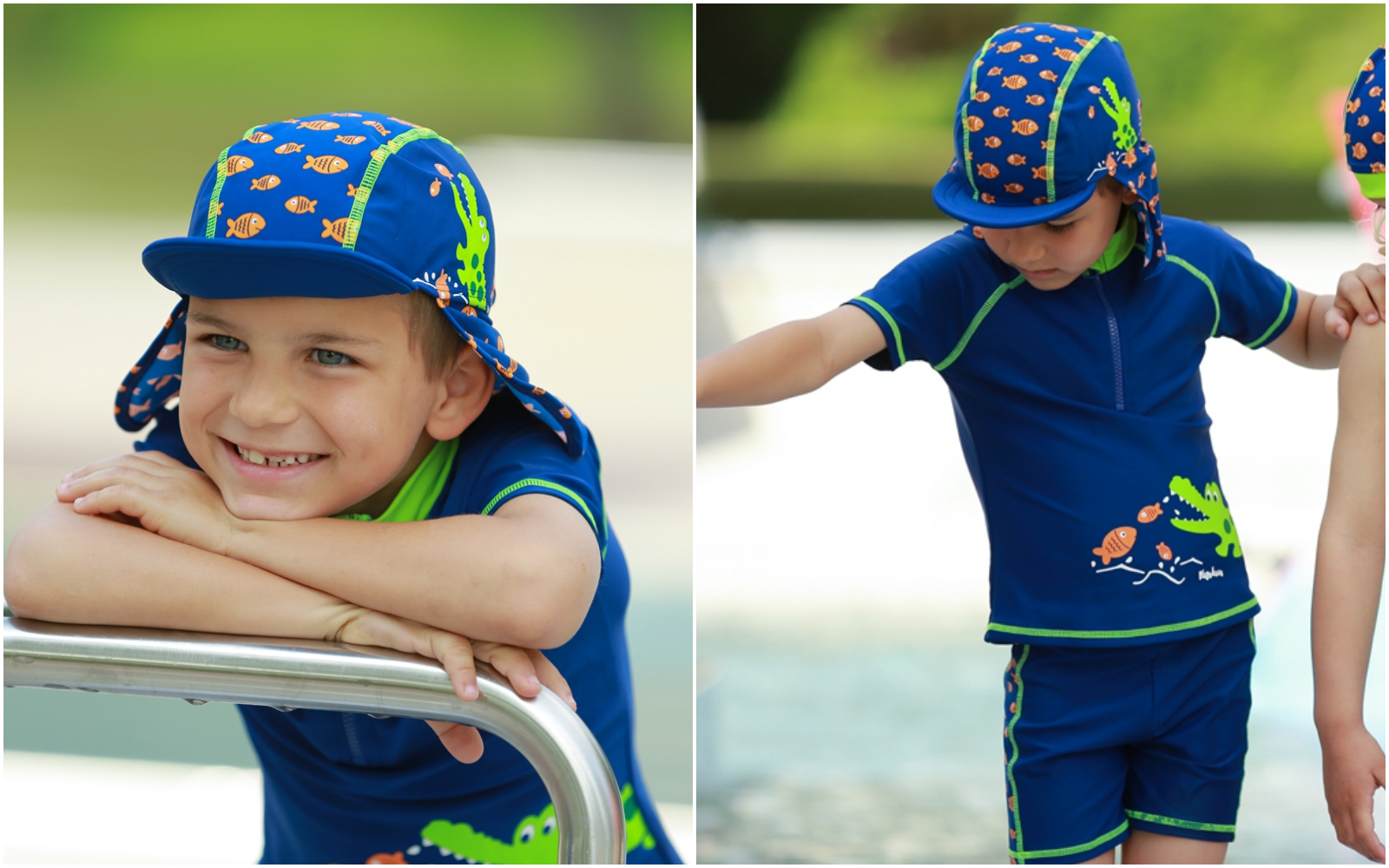 德國Playshoes - 抗UV防曬水陸兩用遮頸帽-草莓