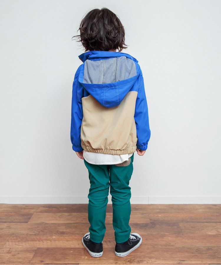 日本 BREEZE - 潑水加工 繽紛連帽防風外套-萊姆