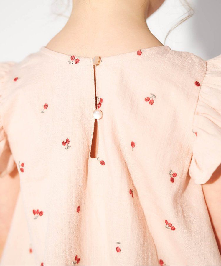 日本 apres les cours - 質感刺繡印花無袖上衣-向日葵-米白