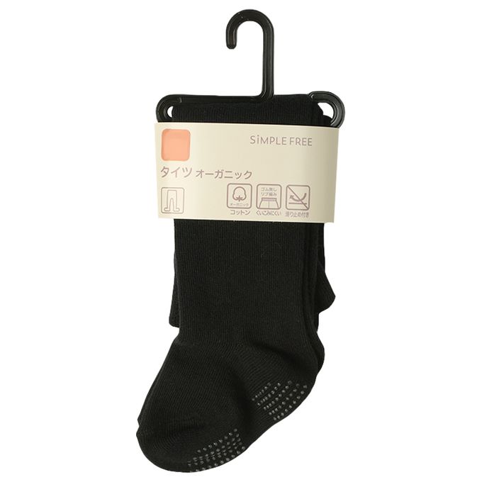 akachan honpo - 有機褲襪 止滑-黑色