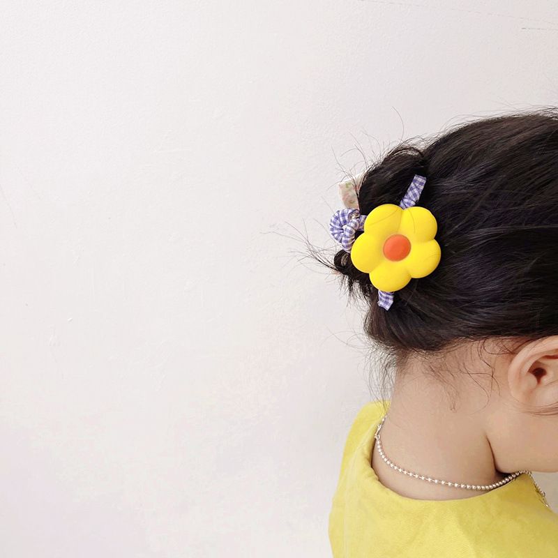 田園風碎花花朵爪夾-紫色花朵