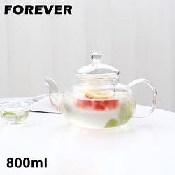 日本 FOREVER - 英式耐熱玻璃濾網花茶壺800ML
