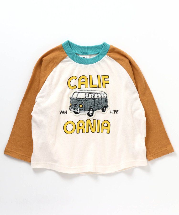 日本 BREEZE - 刺繡徽章撞色長袖上衣-熊貓-炭黑